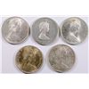 Image 2 : LOT OF 5 BAHAMAS SILVER $1.00 COINS NICE