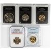 Image 1 : (5) MISC SLABBED DOLLARS (1976, 1979, 1999, 2007-D, 2003)