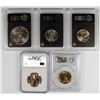 Image 2 : (5) MISC SLABBED DOLLARS (1976, 1979, 1999, 2007-D, 2003)