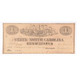 1863 $1 STATE OF NORTH CAROLINA