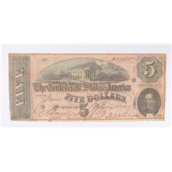 1864 $5 CONFEDERATE STATES OF AMERICA