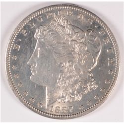 1887-S MORGAN SILVER DOLLAR, AU-58  NICE!