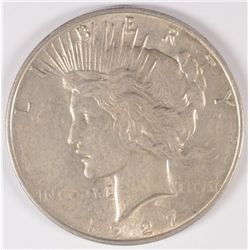 1927-D PEACE DOLLAR, MS-60 ORIGINAL