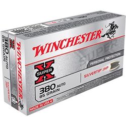 Winchester Ammo X380ASHP Super X 380 ACP Silvertip HP 8