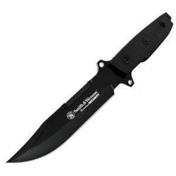 Homeland Security Fixed Blade, Black Drop Point Blade,