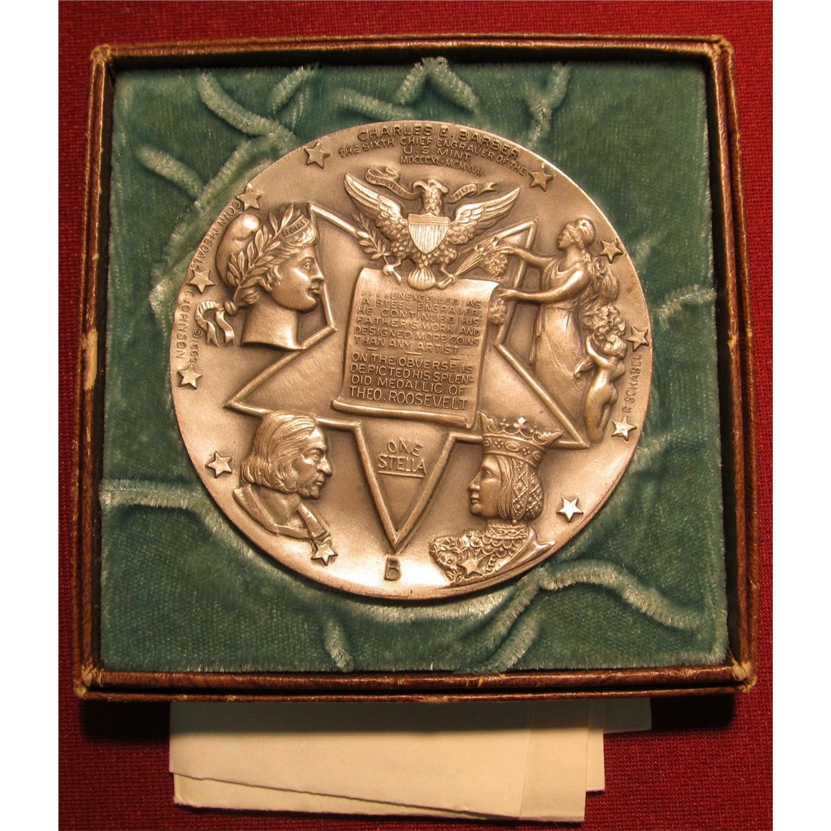 82. "Charles E. Barber Commemorative Medal", by the Metal Arts Co. Inc