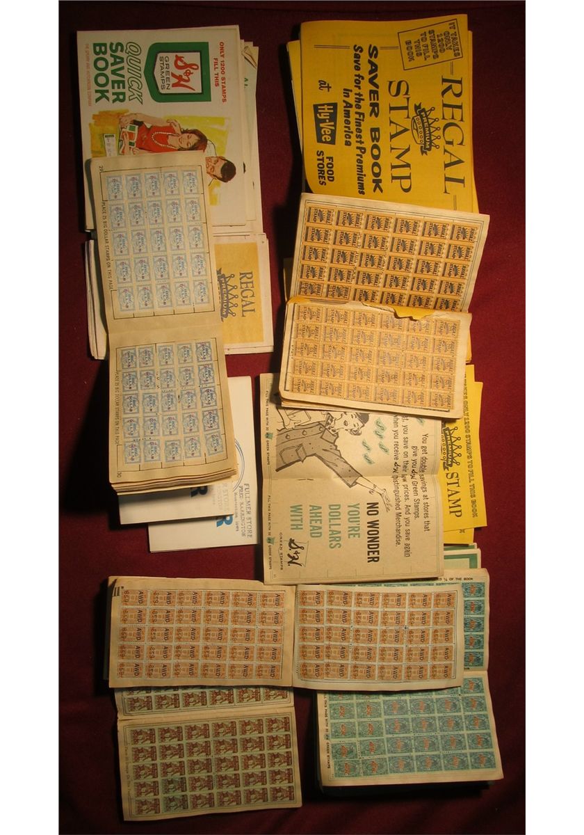 136. Shoe Box full of S & H Green Stamp Books; Regal Stamp Books; Gold