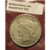 Image 1 : 192. 1934 D U.S. Peace Silver Dollar. Mint Error. Struck on a planchet that had either a severely wo