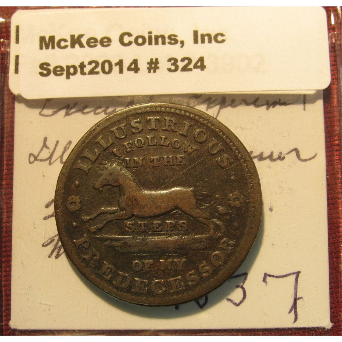 324. 1837 Hard Times Token 