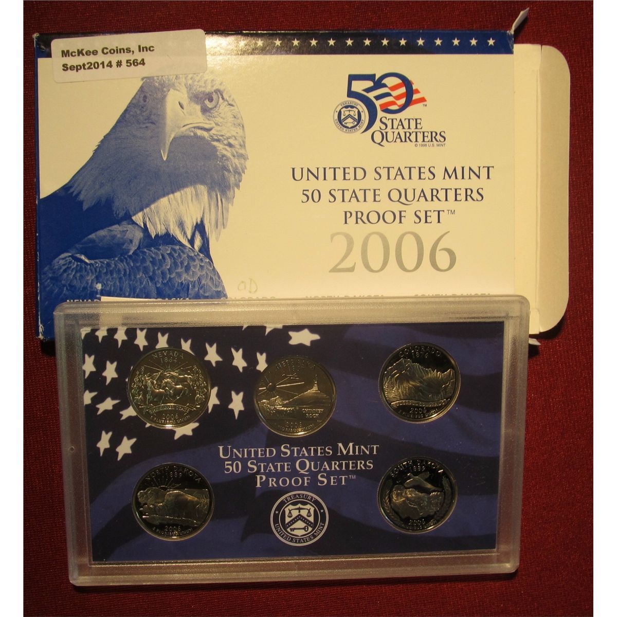 564. 2006 S U.S. Mint 50 State Quarter Proof Set. Original as issued.