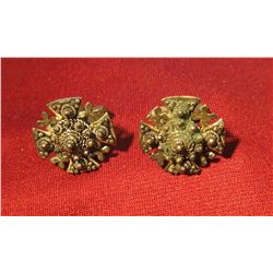 817. Vintage Jerusalem Cross style cufflinks. Marked 1000 (pure silver) JERUSALEM