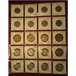 831. (20) coins from Denmark, different dates & denominations from old dealer stock