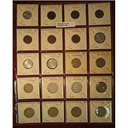 832. (20) coins from Czechoslovakia, different dates & denominations from old dealer stock