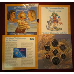 834. 1992 Bahamas 1492-1992 Quincentennial Coinage Brilliant Uncirculated Coinage Set in original pa