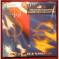836. The 50 State Quarters & Euro Coin Collection – contains 5 BU State Quarters from 2002 and 12 Eu
