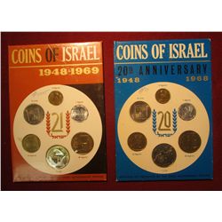 845. (2) Specimen Coin sets from Israel – 1968 & 1969, in original packaging as issued