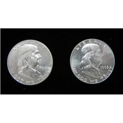 1963 and 1963-D Choice Unc Franklin Half Dollars