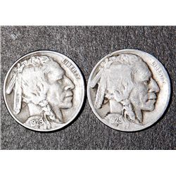 2 Buffalo Nickels 1929-D 1929-S Nice Coins