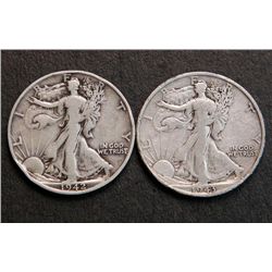 1942-S & 1943-S Walking Liberty Half Dollar Coins