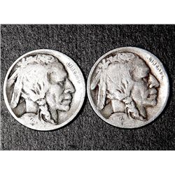 2 Buffalo Nickels 1923-S 1924-D Nice Coins