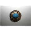 Image 1 : Vintage Jomaz Rhinestone & Turquoise Gold Brooch Pin