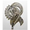Image 1 : Vintage Coro Rhinestone Floral Pin Brooch Rare Art Deco