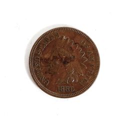 1880 Indian Head Penny Full Liberty & Feathers 1¢ Cent