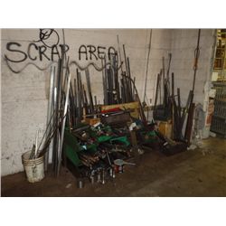 Lot of Steel Stock / Scrap Against the Wall