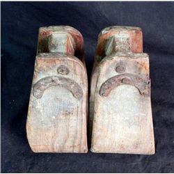 Pair of Indian War Era Cavalry Soldier's Wood Stirrups