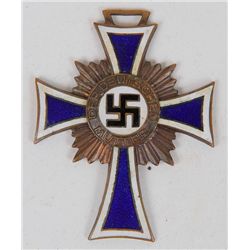 NAZI MOTHER'S CROSS IN BRONZE-ENAMEL CROSS W SWASTIKA
