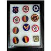 Image 1 : COLLECTION OF 12 WWII PATCHES IN RIKER MOUNT CASE