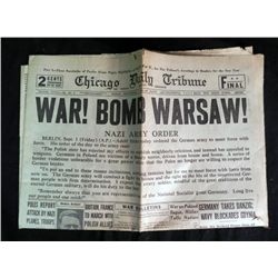 SEPT 1 1939-CHICAGO TRIBUNE HEADLINES+11 MORE HEADLINES