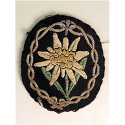 LARGE ORIG NAZI MOUNTAIN TROOPS SLEEVE PATCH EDELWEISS