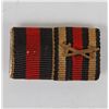 Image 1 : ORIG NAZI DOUBLE RIBBON BAR FOR WAR MERIT CROSS W/SWORD