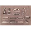 Image 1 : 13 BRASS U.S. MILITARY BELT RETAINERS-EQUIP HOOKS