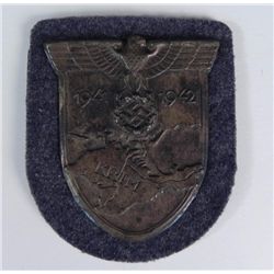 WWII NAZI KRIM SHIELD -ON BLUE GRAY W/BACKING SWASTIKA