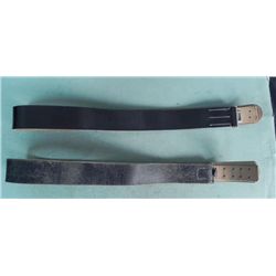 2 LEATHER NAZI EM LEATHER BELTS-1 UN-ISSUED