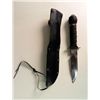 Image 2 : FIGHTING KNIFE W/SHEATH & COMPASS POMMEL