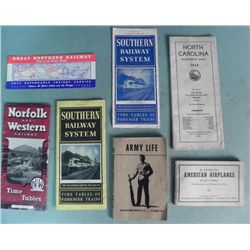 WWII ERA GUIDE TO PLANES-ARMY LIFE &4 WWII RR TIMETABLE