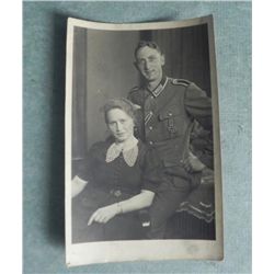 ORIG NAZI WEHRMACHT OFFICER & WIFE PHOTO POSTCARD