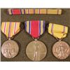 Image 1 : WWII MARINE GROUPING 3 MEDALS & MATCHING RIBBON BAR