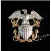Image 2 : WWII STERLING BLUE STAR BROOCH-MARINE/NAVY W/CHAIN