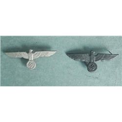 2 NAZI WEHRMACHT VISOR CAP EAGLES WITH SWASTIKAS