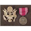 Image 1 : WWII NAMED GOOD CONDUCT OFFICER MEDAL & VISOR CAP EAGLE