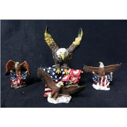 FOUR PATRIOTIC EAGLE STATUES