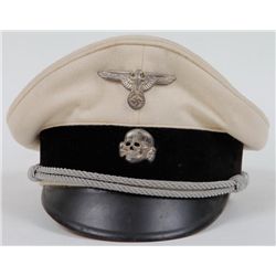NAZI WAFFEN OFFICER'S SS SUMMER VISOR HAT--