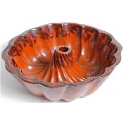 Civil War Era 8.5" Bundt Bowl Redware EXCELLENT COND