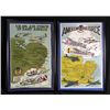 Image 1 : 2 Framed Original WWII Tea Towels Made in England