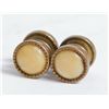 Image 1 : ANTIQUE ART NOUVEAU BRONZE & MOTHER OF PEARL CUFFLINKS