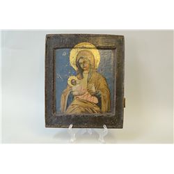 C1860 Antique Russian Icon - Madonna & Child